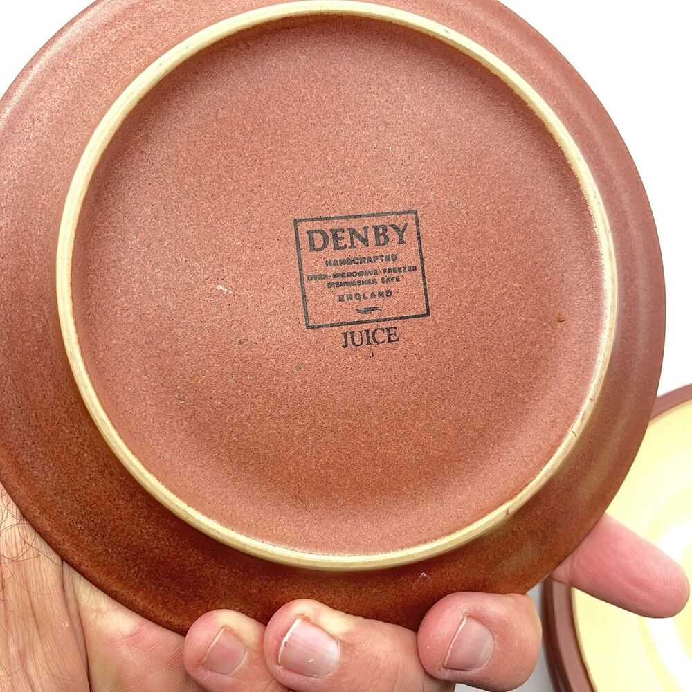 Denby Juice Yellow, Green And Blue Saucer Set for Breakfast Cup England Set Of 6 - Picture 10 of 11